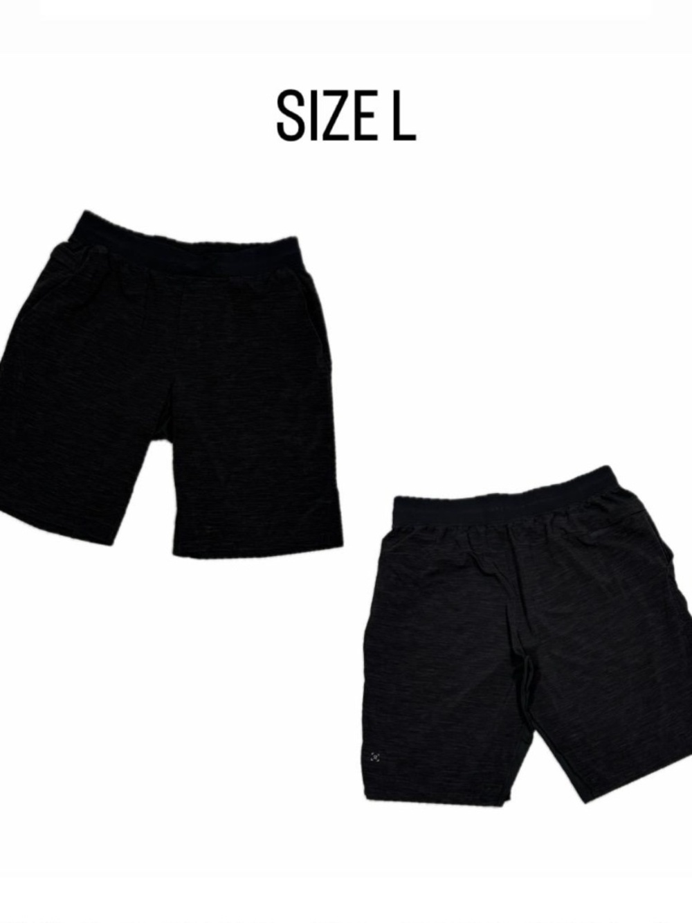 Lululemon Men's T.H.E. Shorts - Black Space Dye / Heathered Black - Size Large.